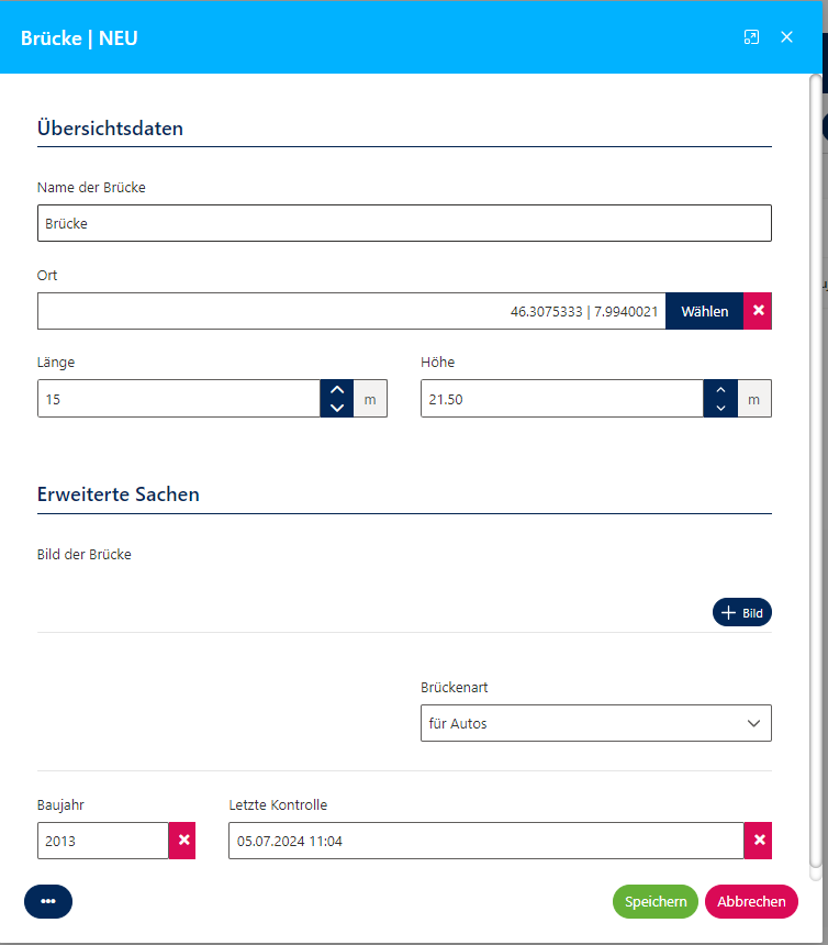 Beispiel einer ausgefüllten Vorlage